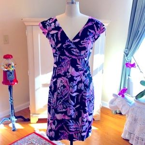 Lily Pulitzer Palm Paradise Dress with Pink lining.